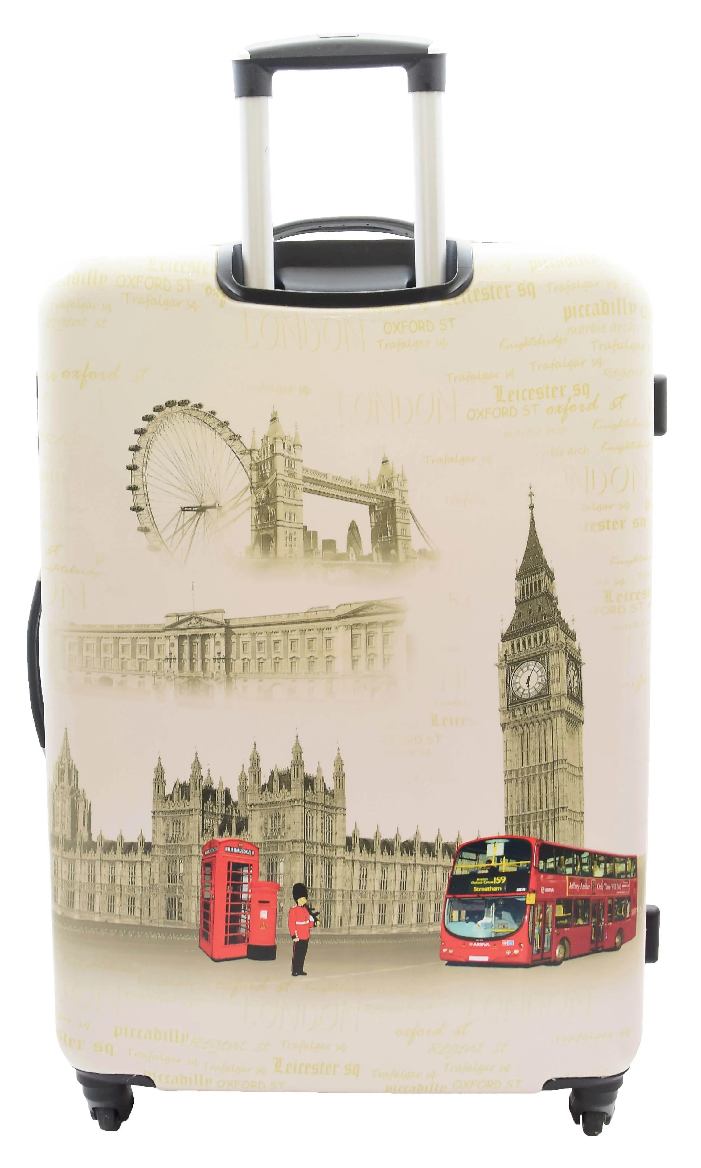DR500 Four Wheel Suitcase Hard Shell Luggage London Print