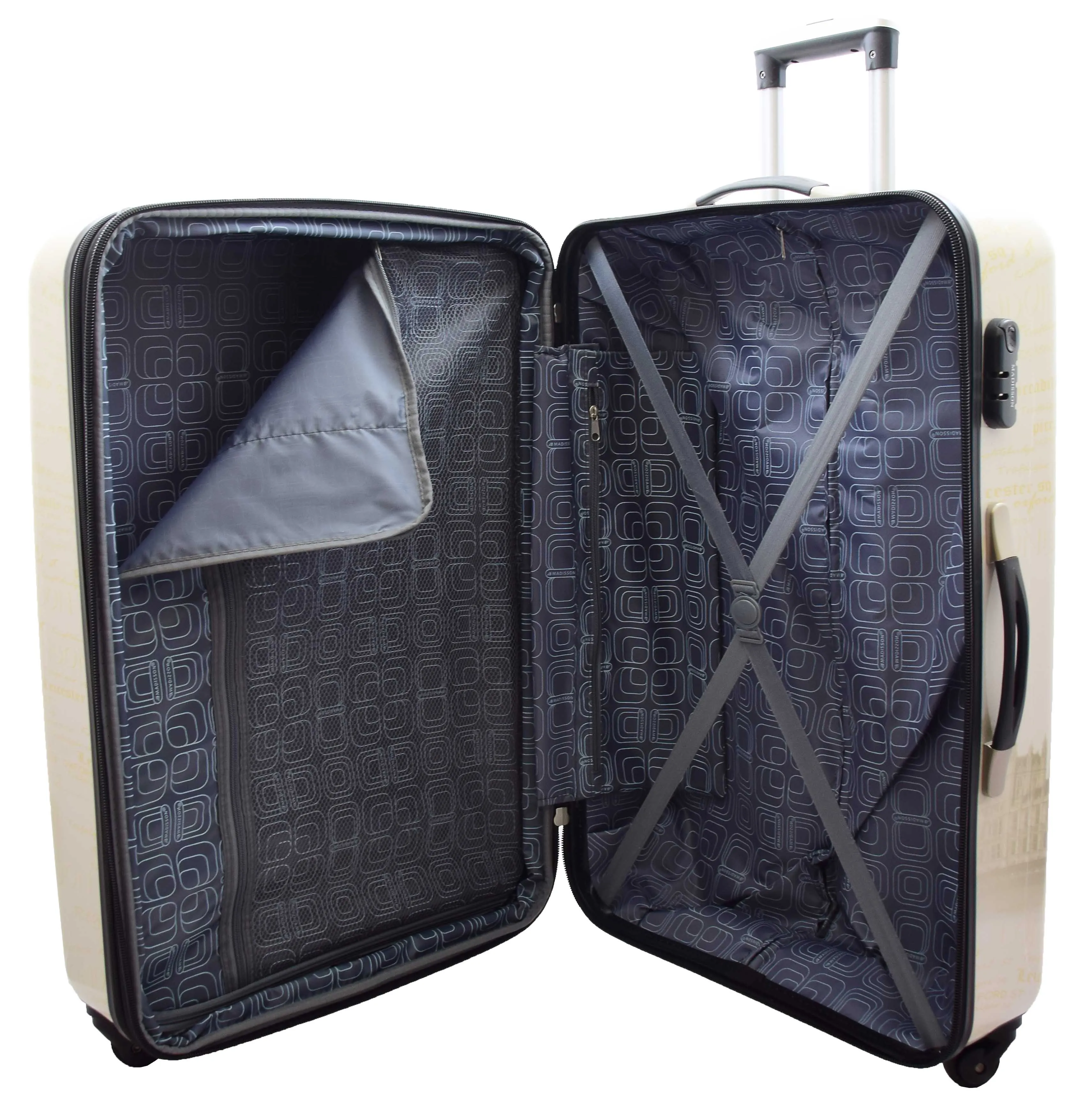 DR500 Four Wheel Suitcase Hard Shell Luggage London Print