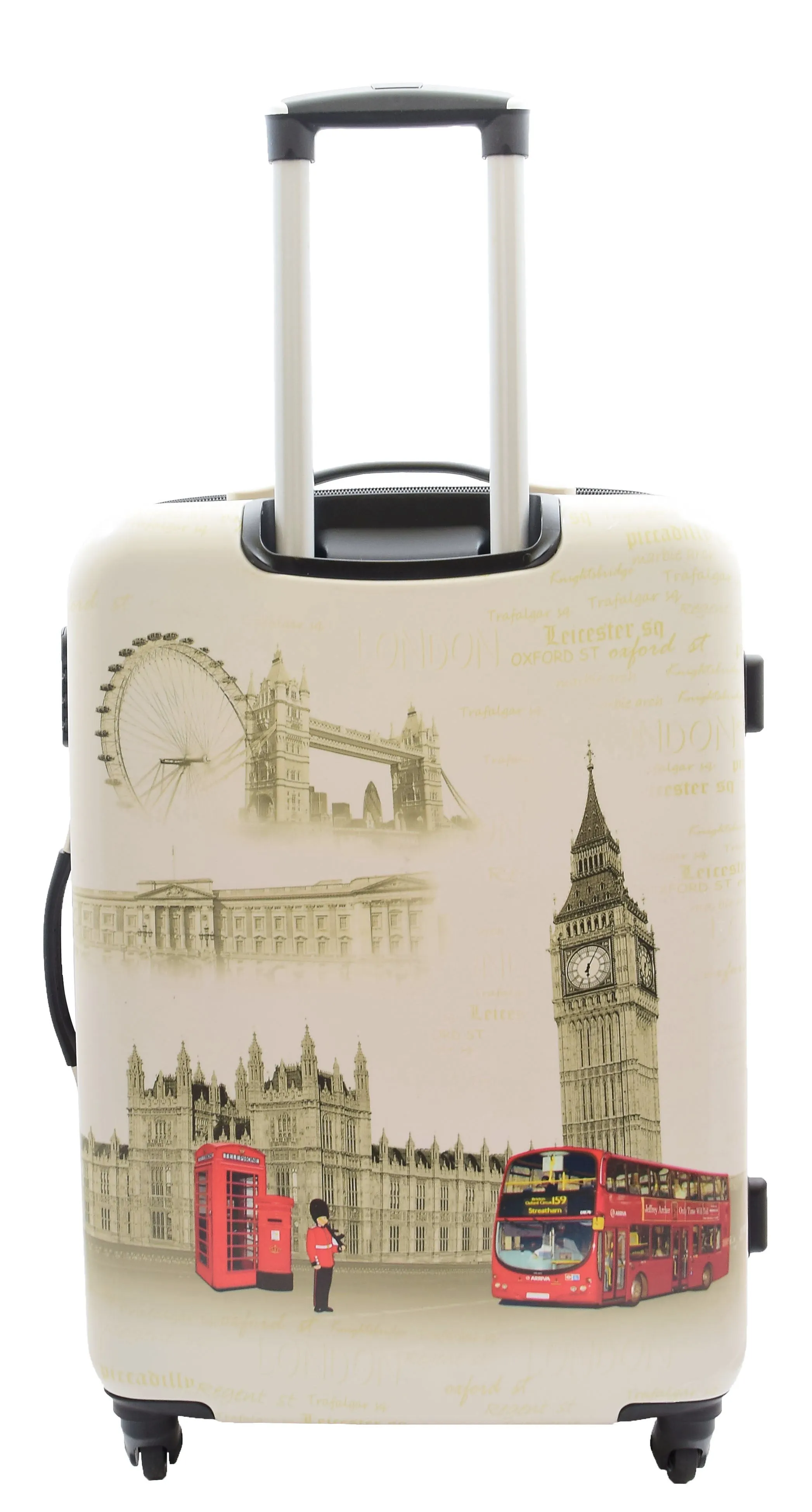 DR500 Four Wheel Suitcase Hard Shell Luggage London Print