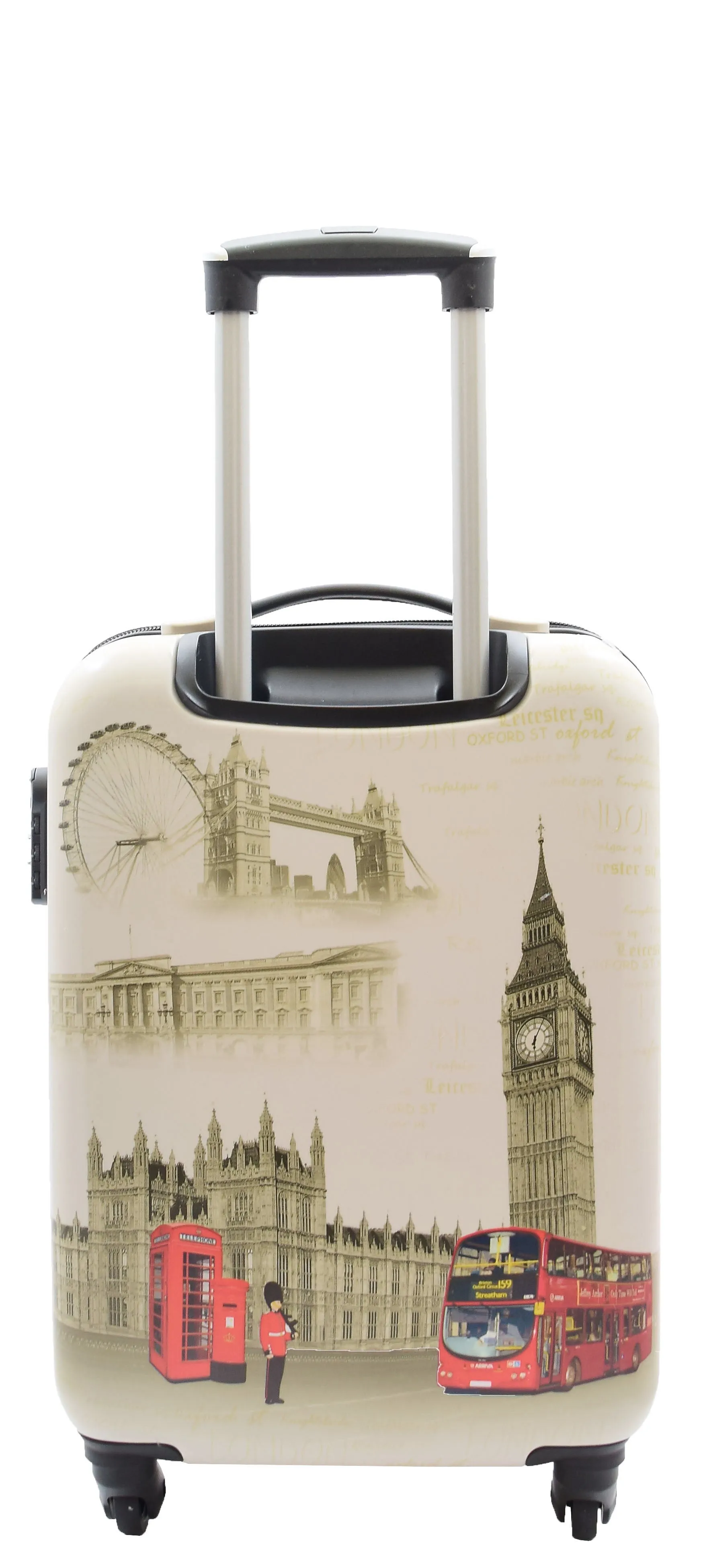 DR500 Four Wheel Suitcase Hard Shell Luggage London Print