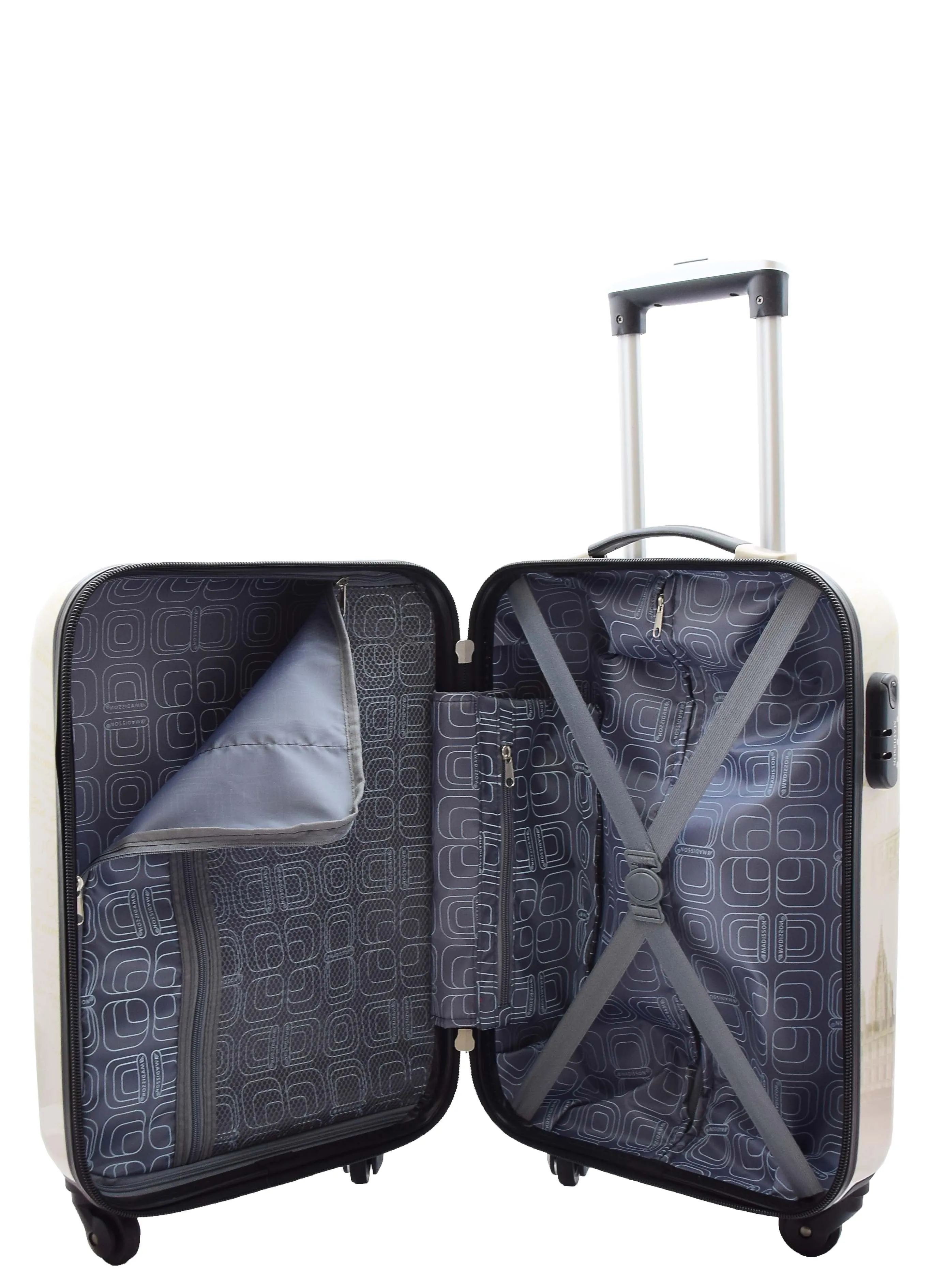 DR500 Four Wheel Suitcase Hard Shell Luggage London Print