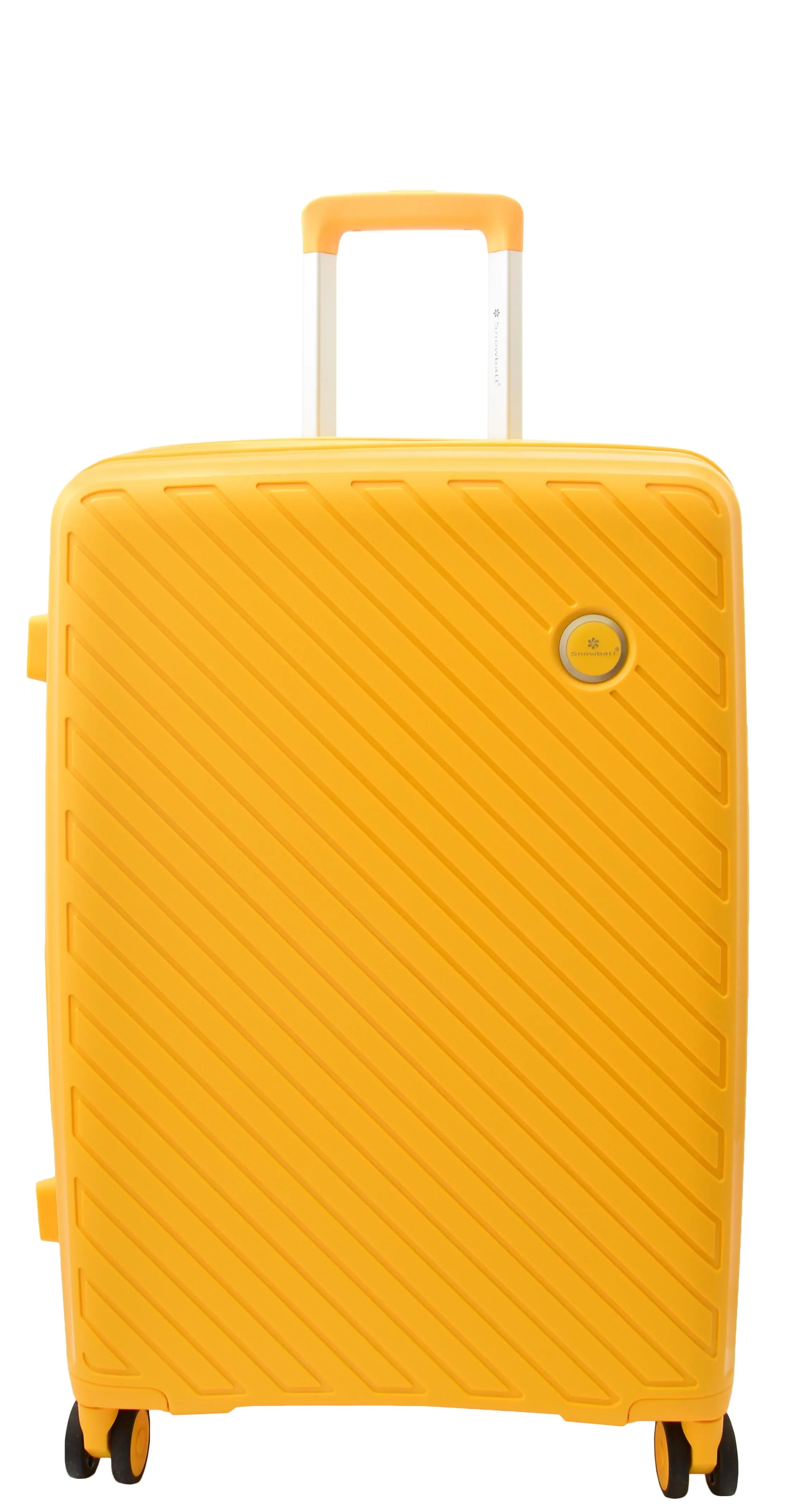 DR503 Four Wheel Suitcases Solid Hard Shell PP Luggage Bag Yellow