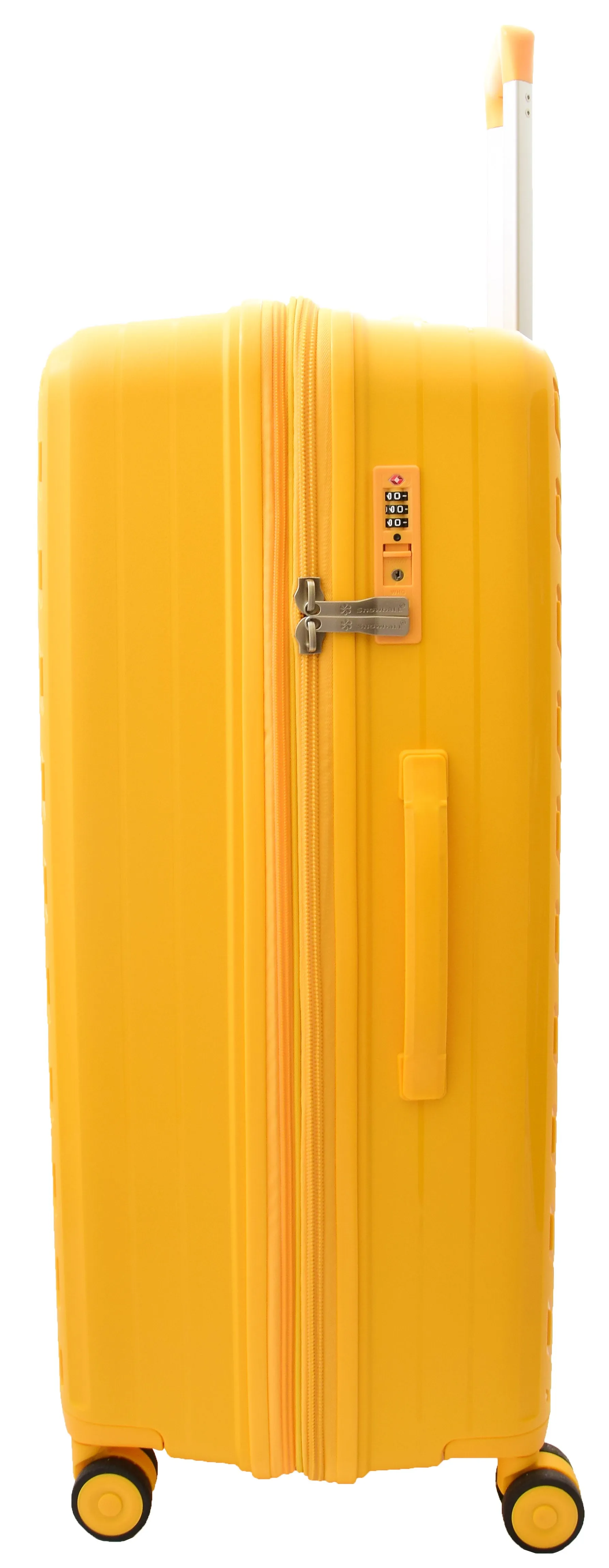 DR503 Four Wheel Suitcases Solid Hard Shell PP Luggage Bag Yellow