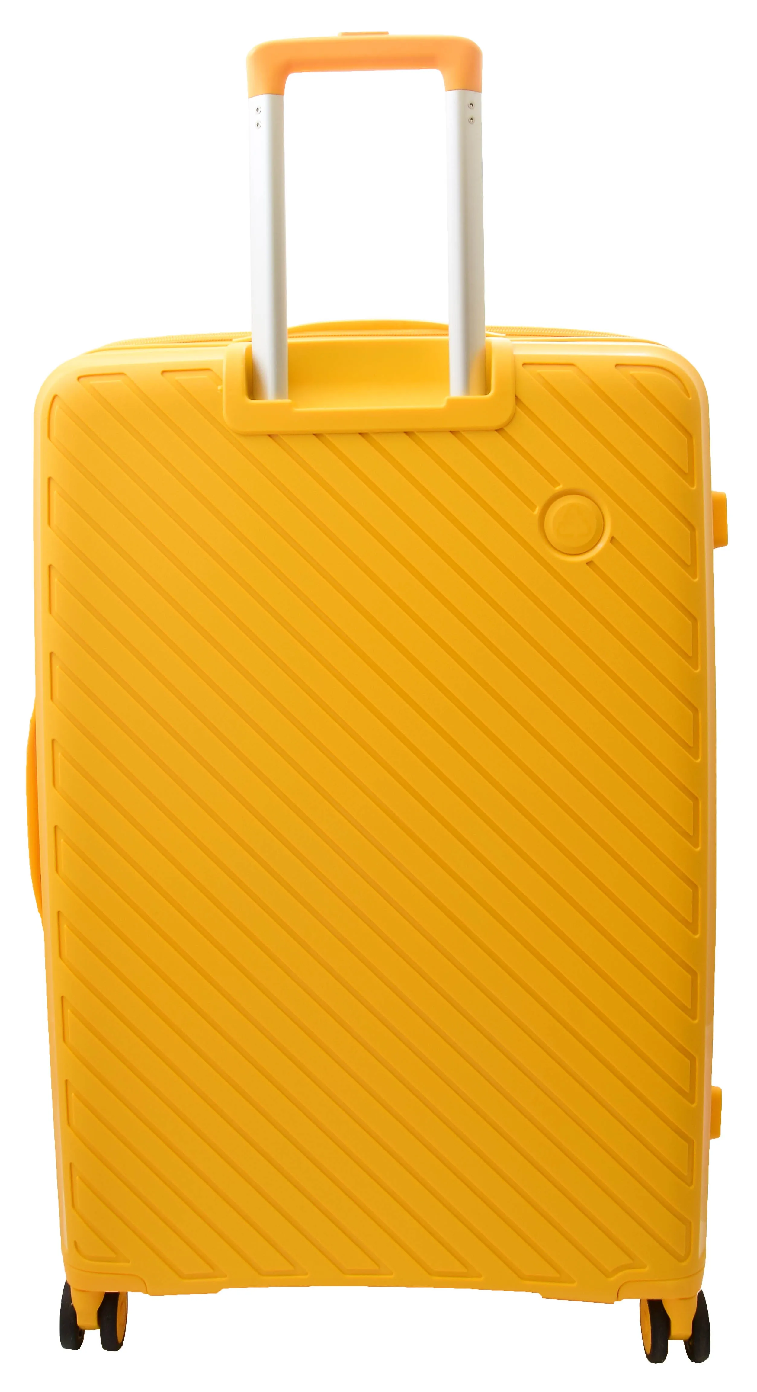 DR503 Four Wheel Suitcases Solid Hard Shell PP Luggage Bag Yellow