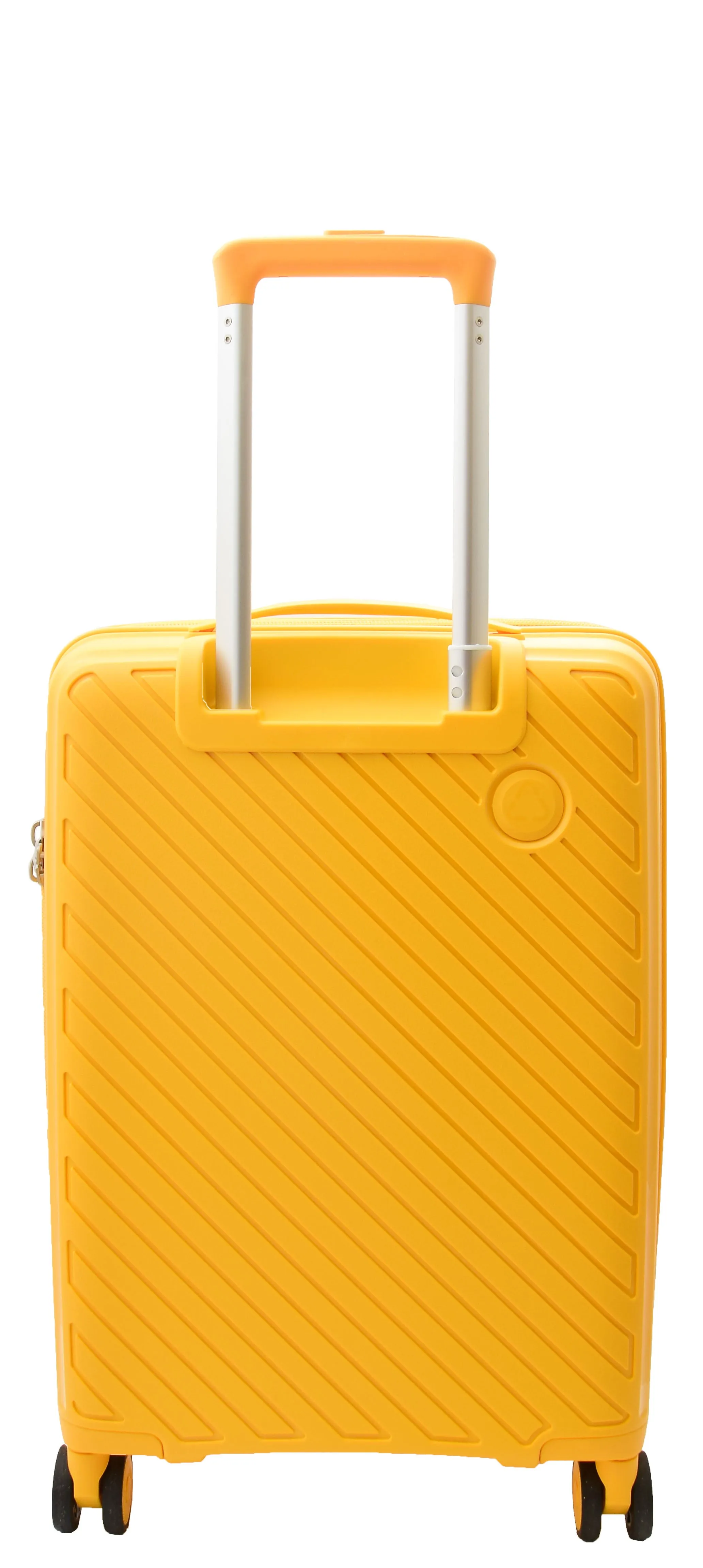 DR503 Four Wheel Suitcases Solid Hard Shell PP Luggage Bag Yellow