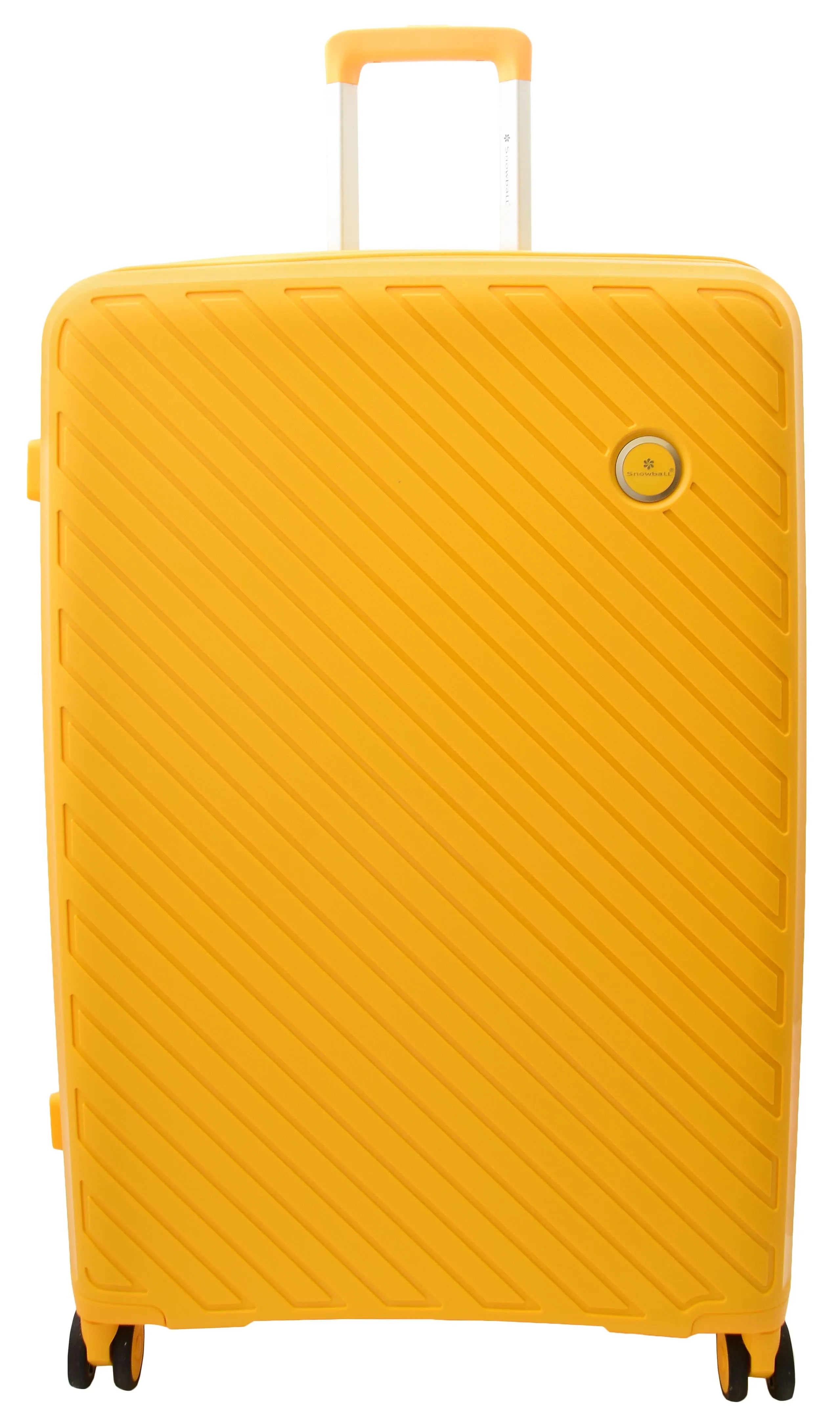DR503 Four Wheel Suitcases Solid Hard Shell PP Luggage Bag Yellow