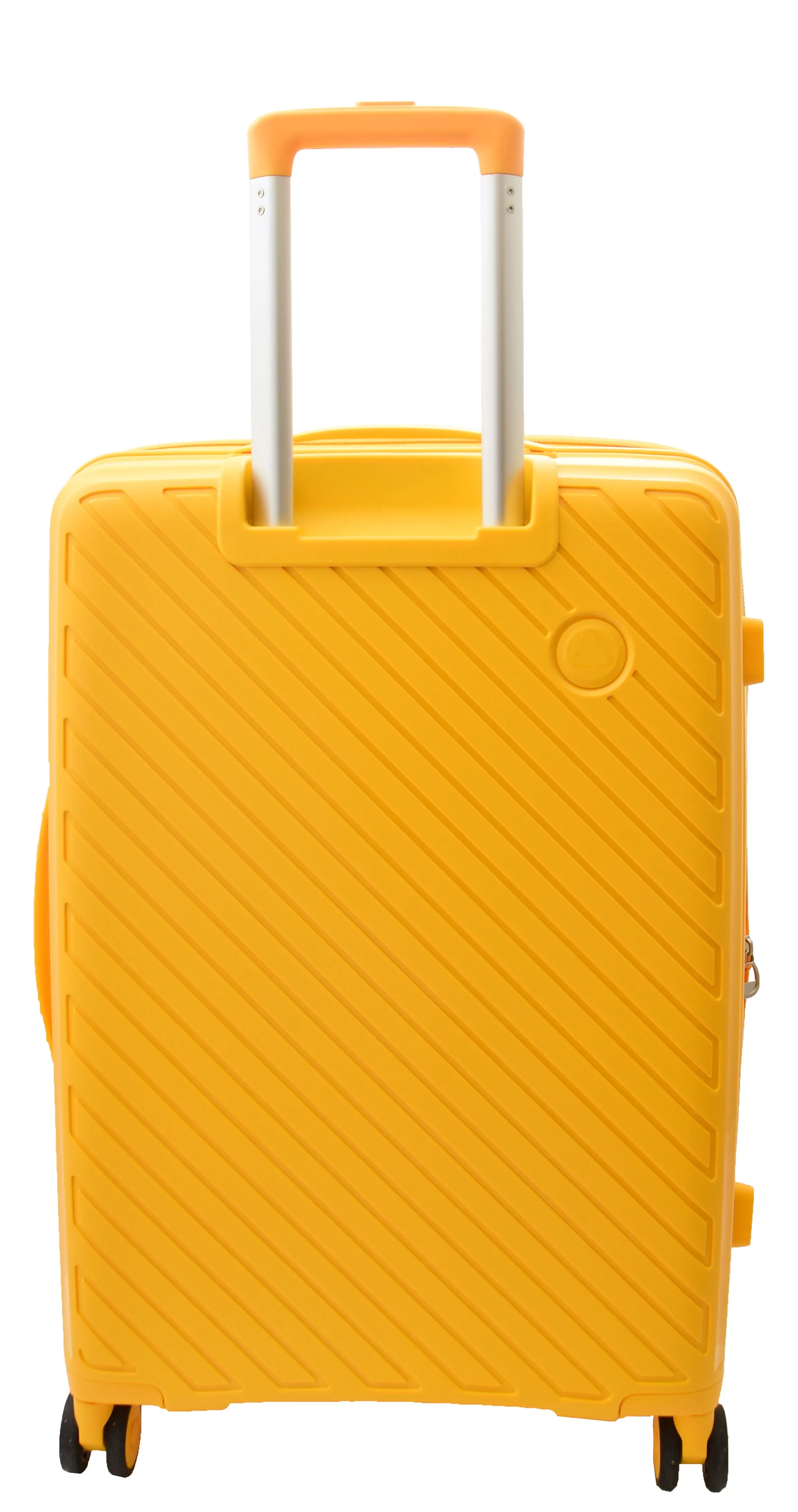 DR503 Four Wheel Suitcases Solid Hard Shell PP Luggage Bag Yellow