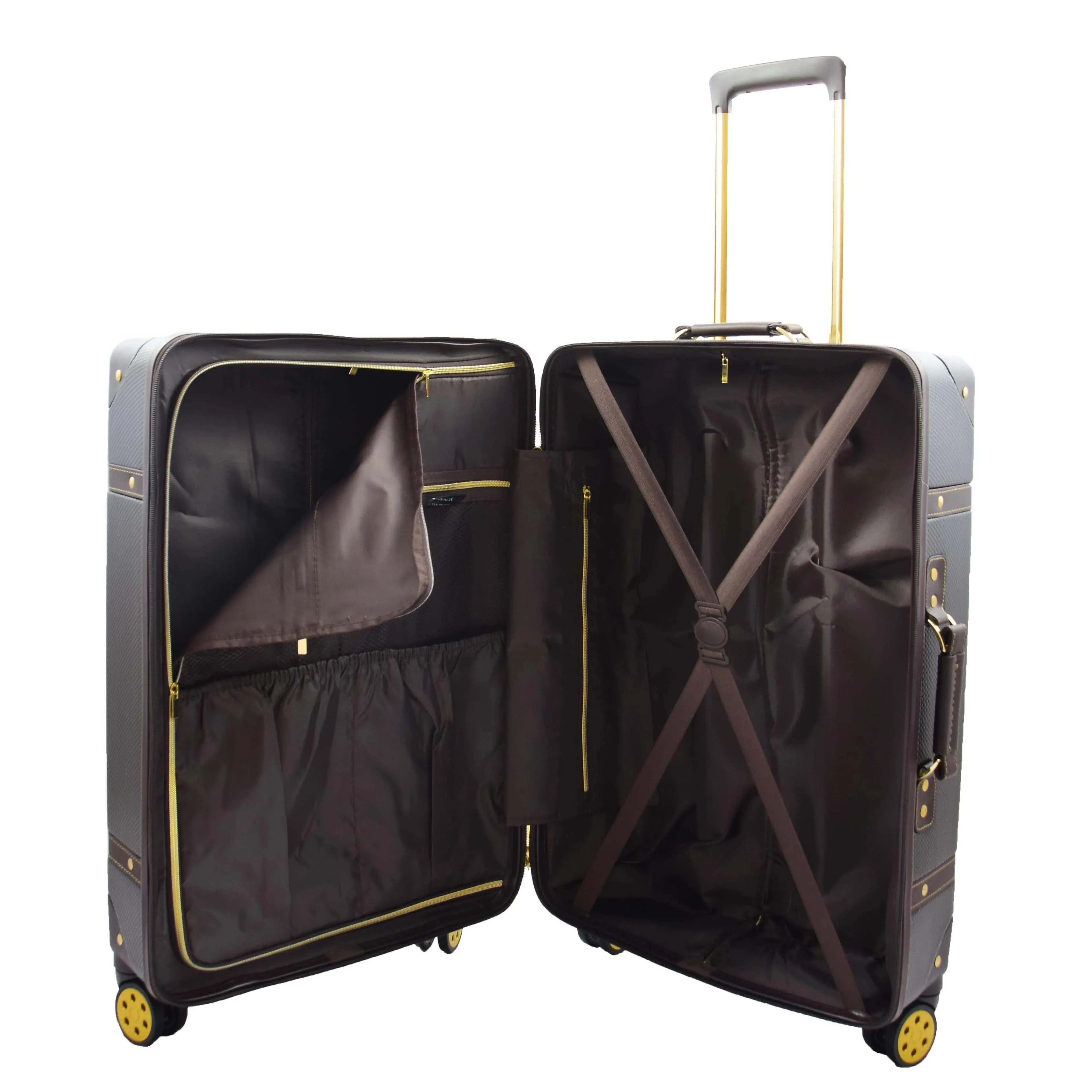DR515 Travel Luggage with 8 Spinner Wheels Black