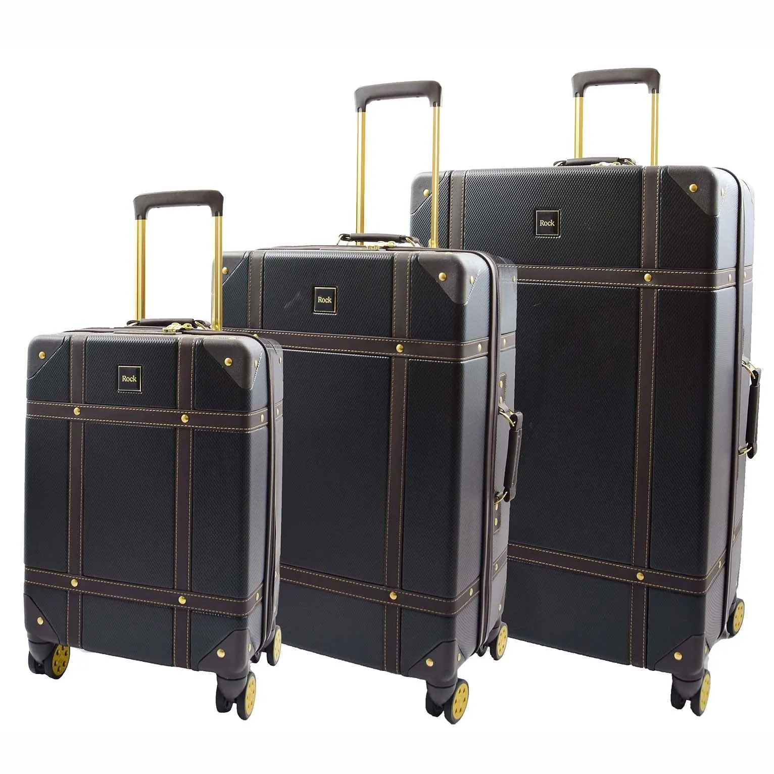 DR515 Travel Luggage with 8 Spinner Wheels Black