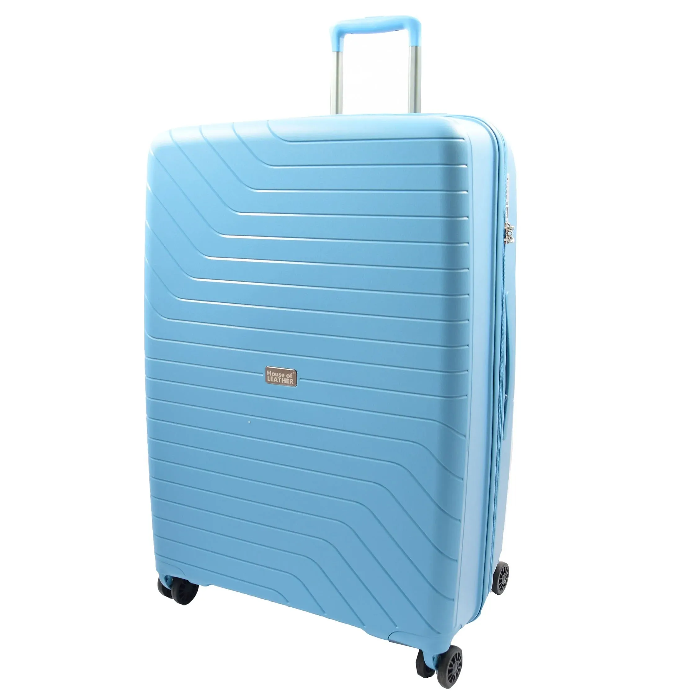 DR525 Expandable Hard Shell PP Luggage Travel Suitcase Bags with 4 Wheels Blue