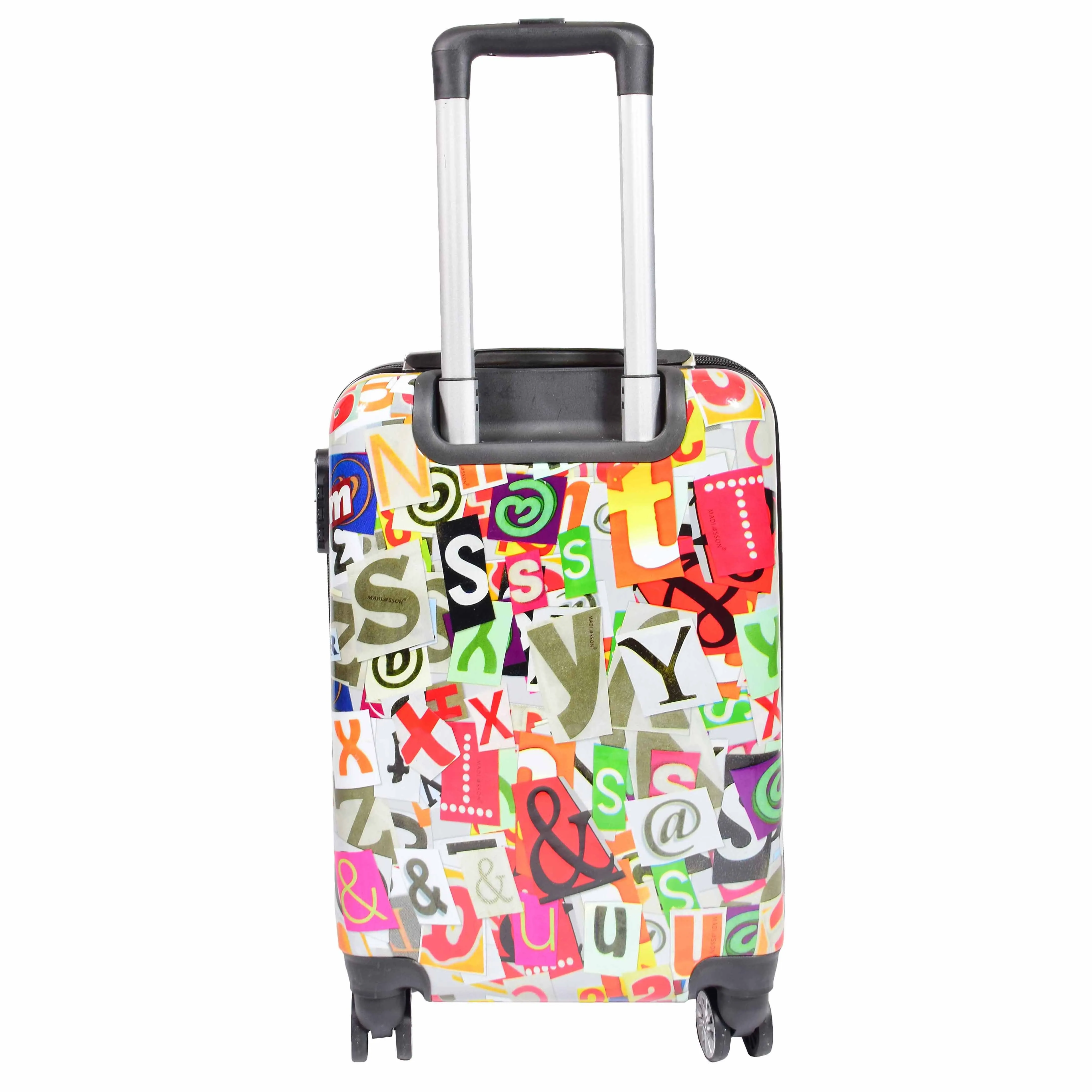 DR551 Four Wheeled Hard Cabin Luggage With Classical Alphabets Print