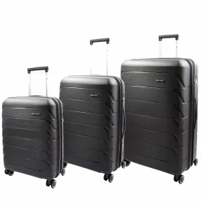 DR553 Expandable Hard Shell Luggage With 8 Spinner Wheels Black