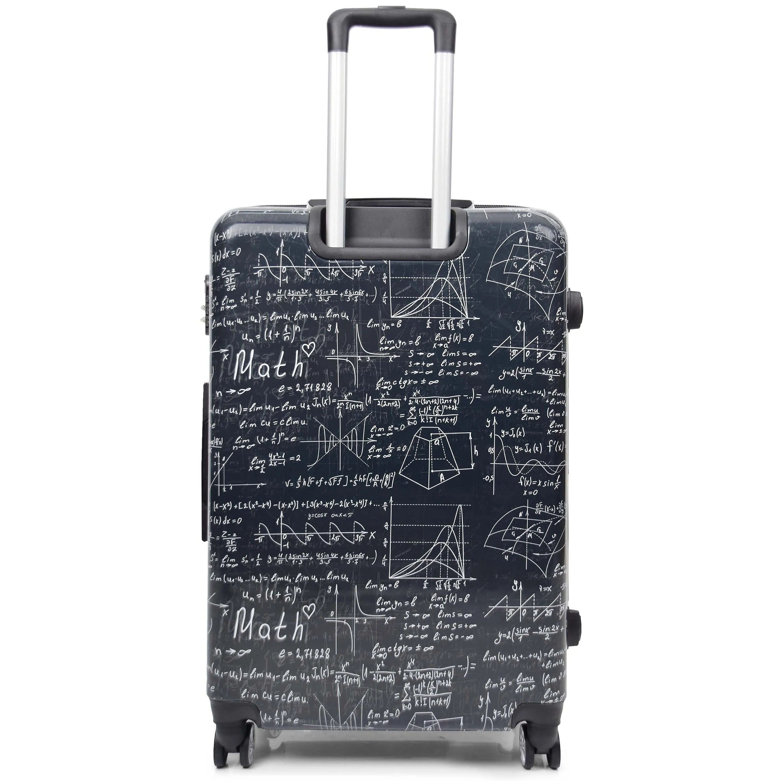 DR569 Expandable Hard Shell Suitcase Four Wheel Luggage Maths Print