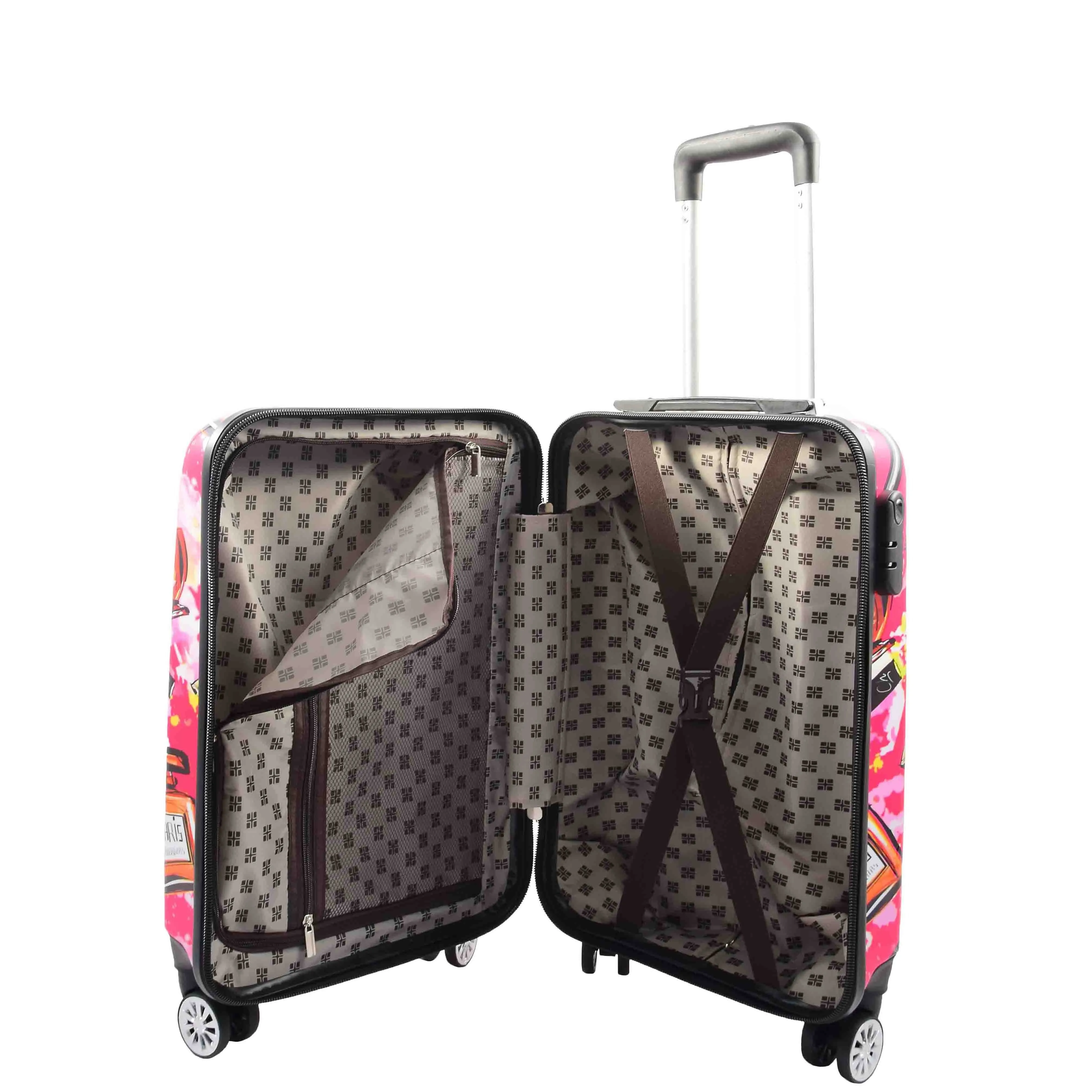 DR633 Ladies Hard Shell Travel Luggage Make Up Print Four Wheels Suitcase