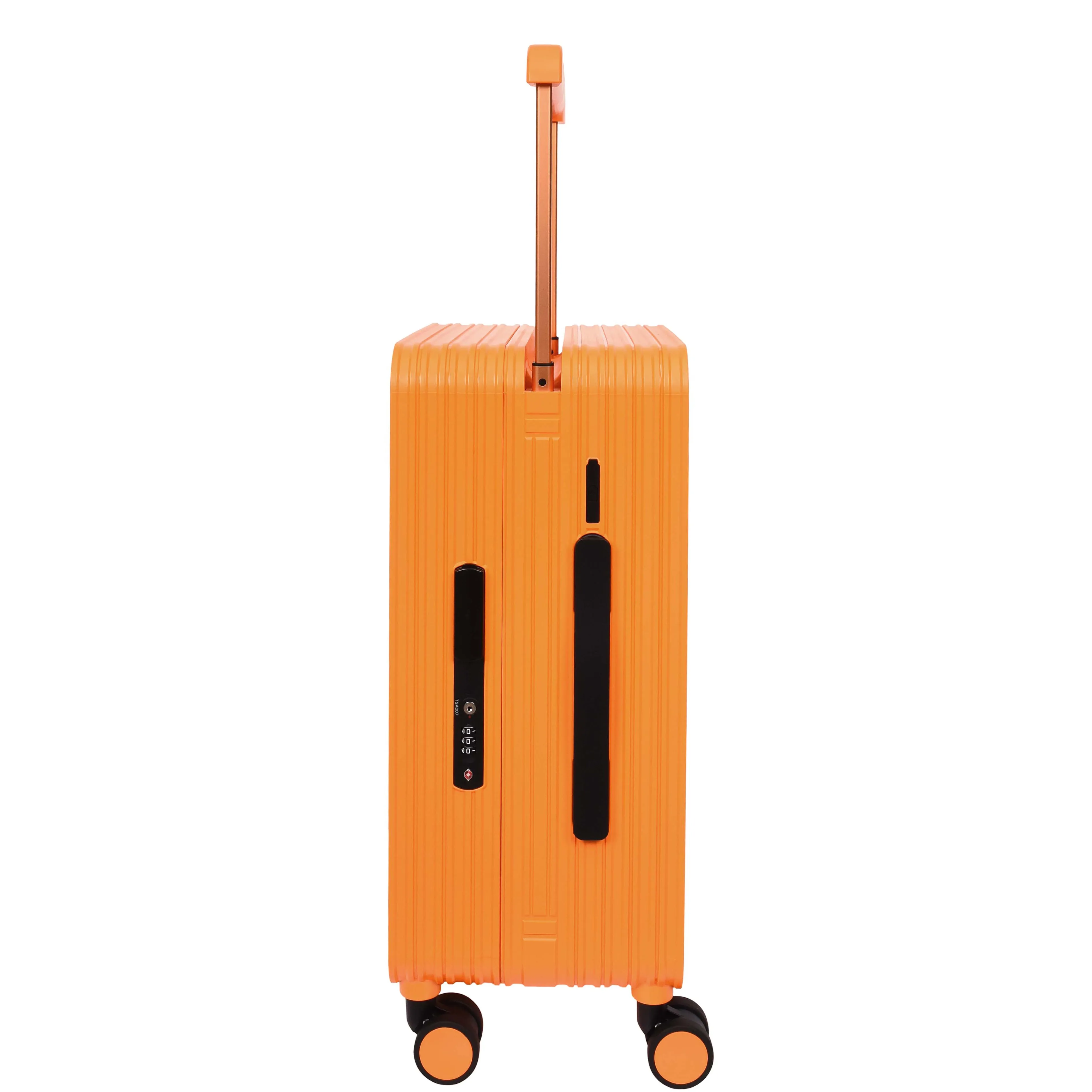 DR698 Cabin Size USB Port Suitcase Four Wheels Hard Shell Smart Luggage Orange