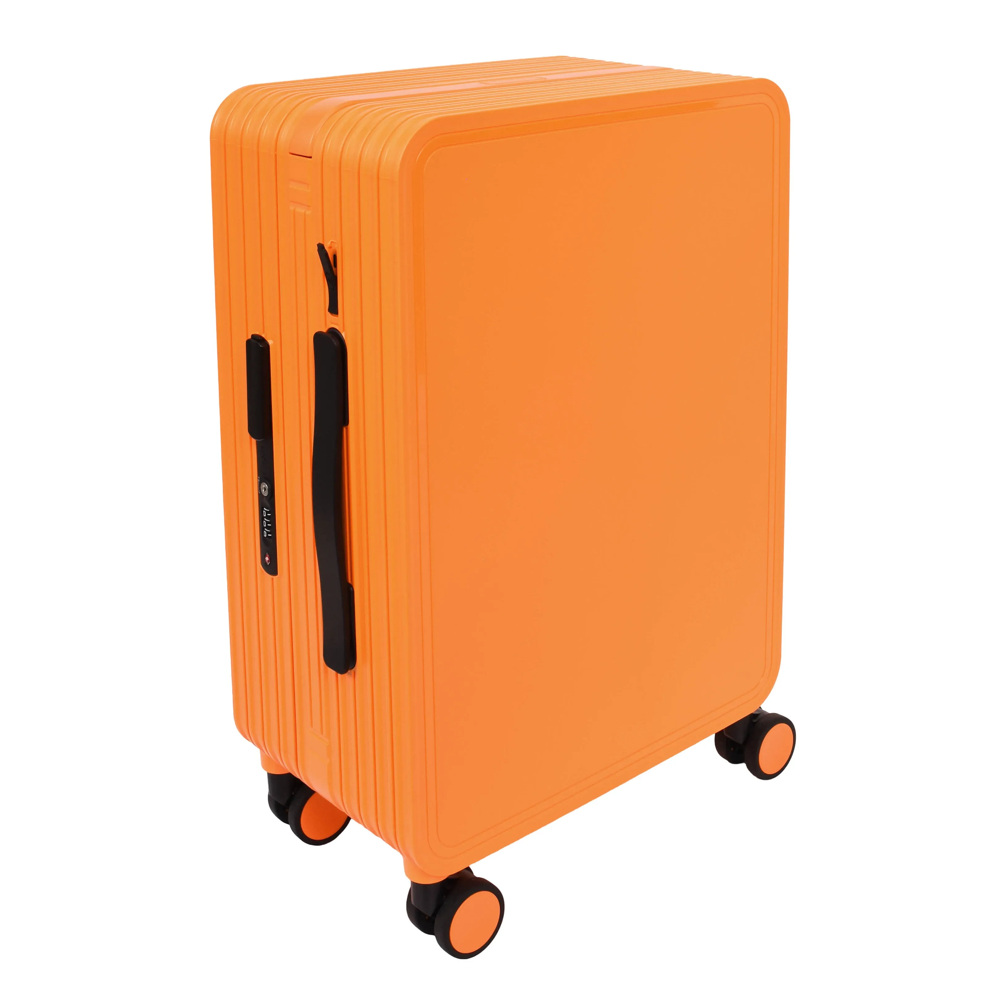 DR698 Cabin Size USB Port Suitcase Four Wheels Hard Shell Smart Luggage Orange