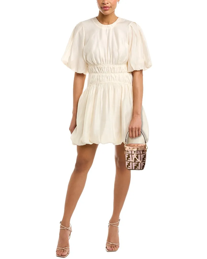 FENDI Mon Tresor Mini Raffia & Leather Bucket Bag