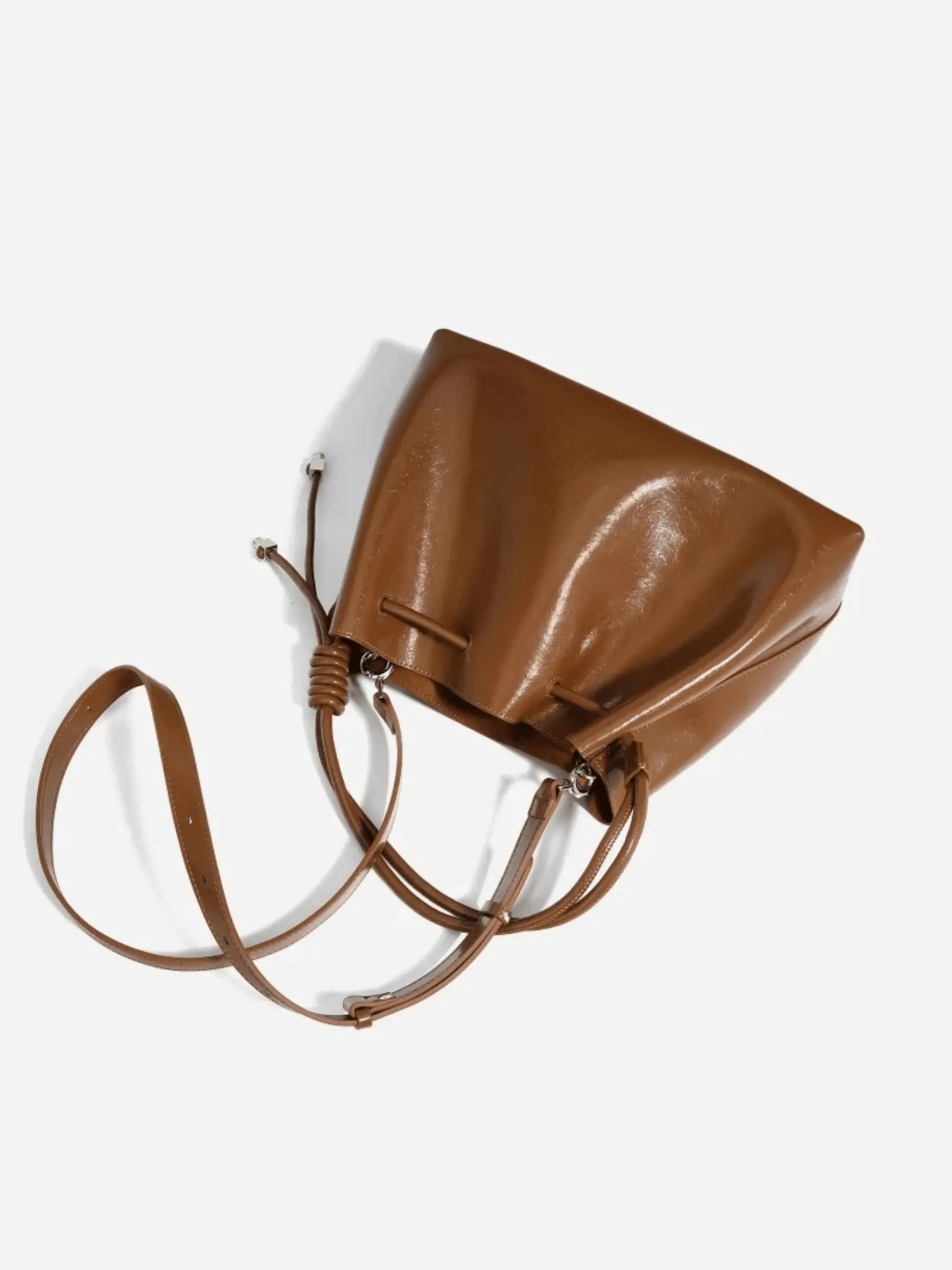 Florence | Glossy Leather Bucket Bag