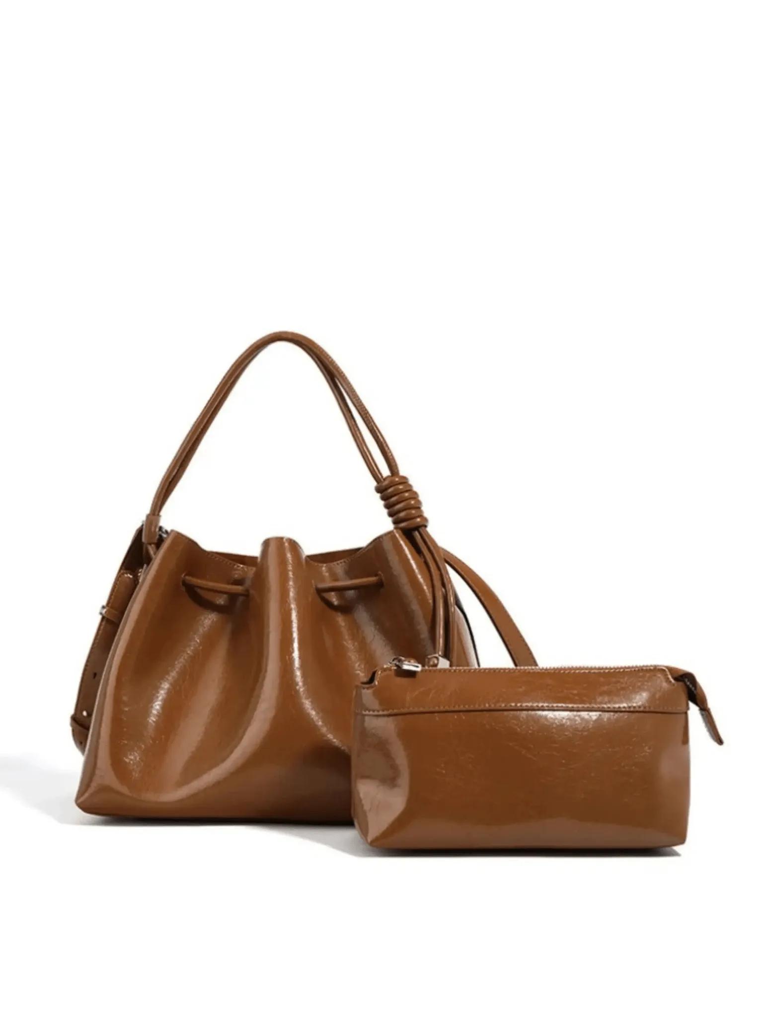 Florence | Glossy Leather Bucket Bag