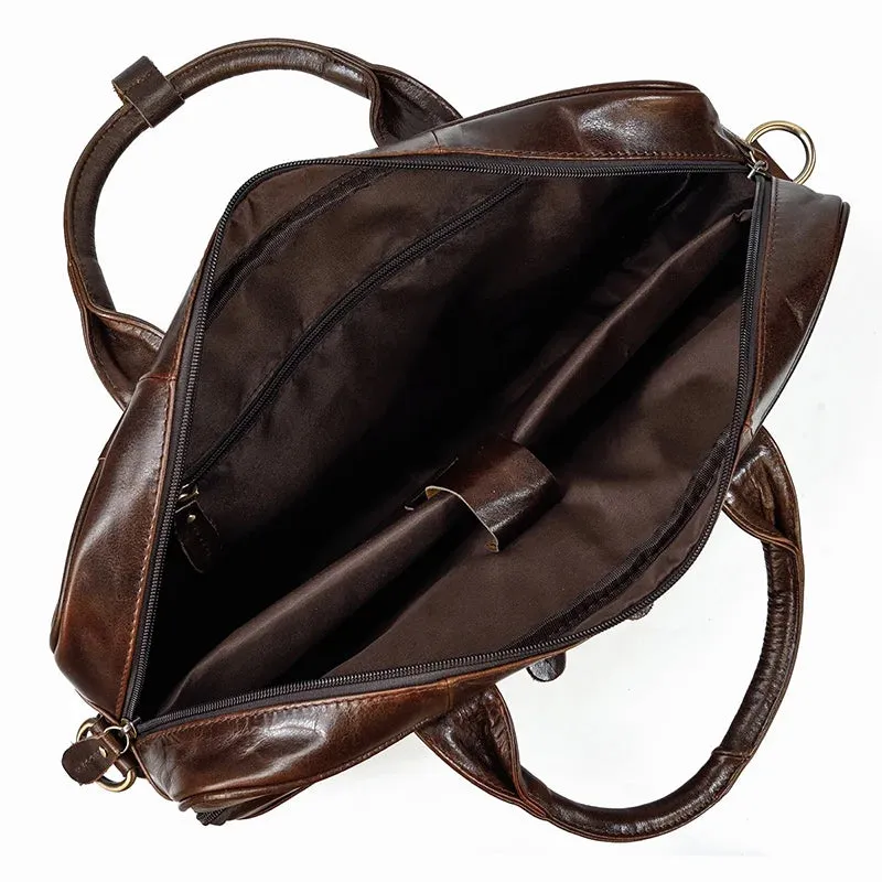 Genuine Leather Men's Business Laptop Handbag