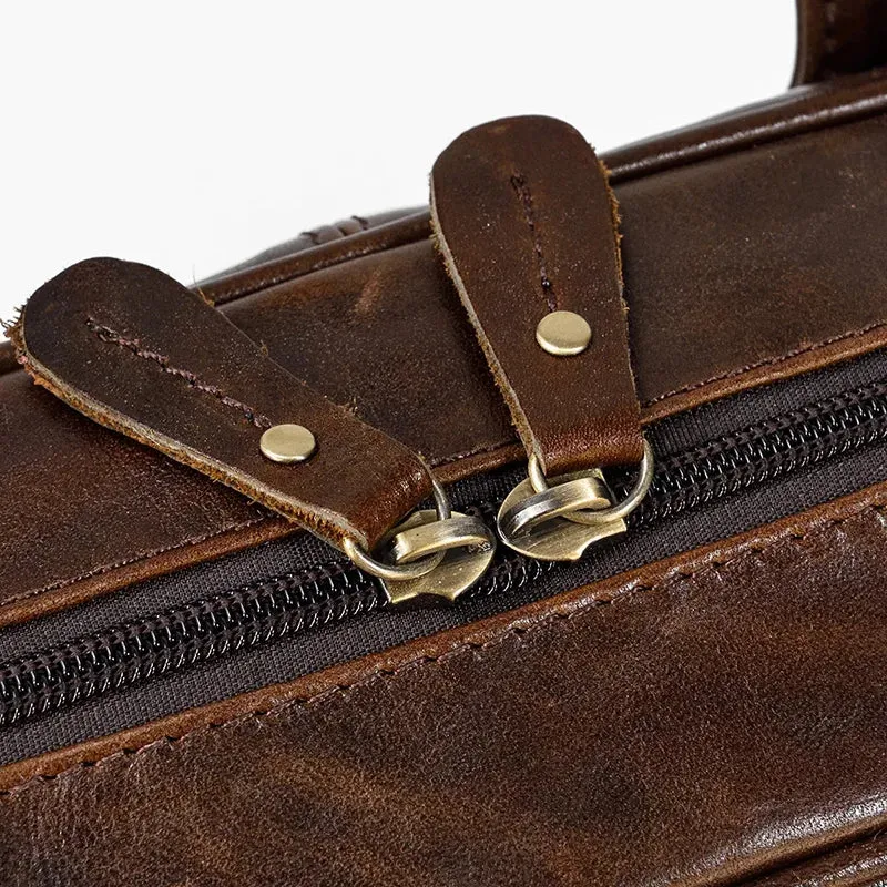 Genuine Leather Men's Business Laptop Handbag