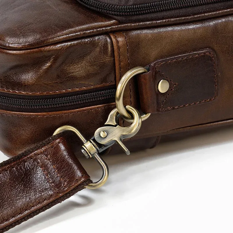 Genuine Leather Men's Business Laptop Handbag