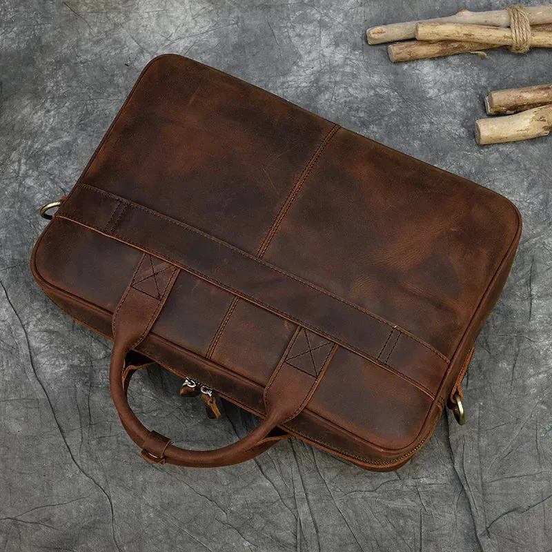 Genuine Leather Men's Business Laptop Handbag