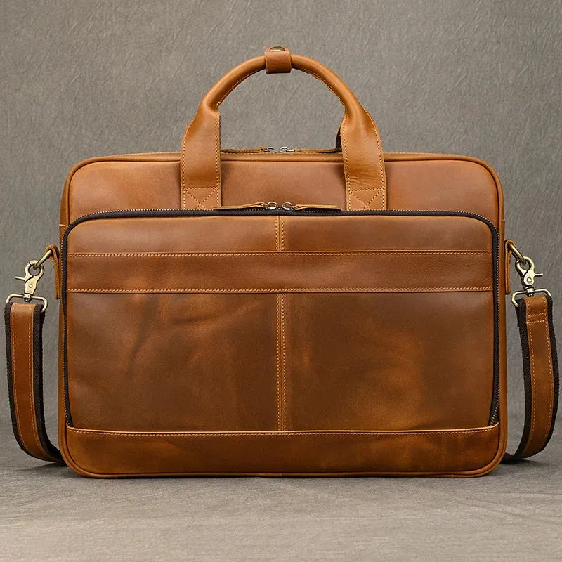 Genuine Leather Men's Business Laptop Handbag