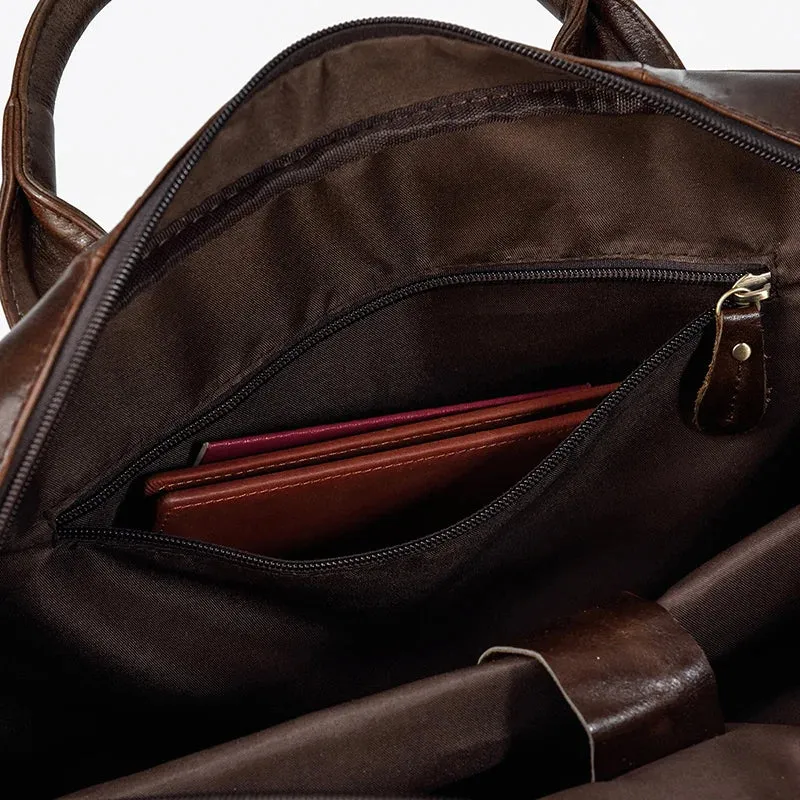 Genuine Leather Men's Business Laptop Handbag