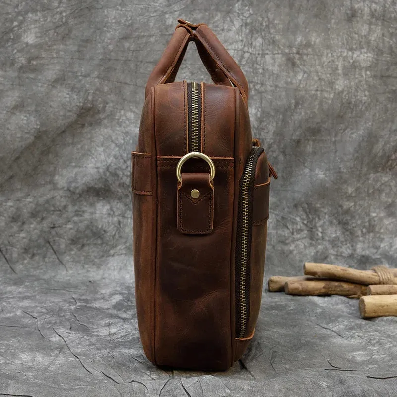 Genuine Leather Men's Business Laptop Handbag