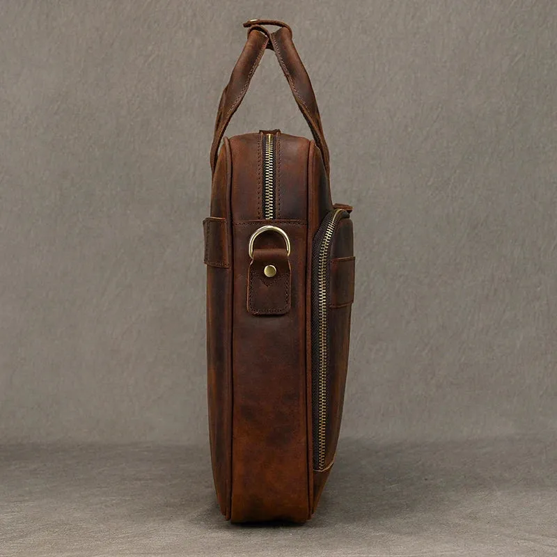 Genuine Leather Men's Business Laptop Handbag