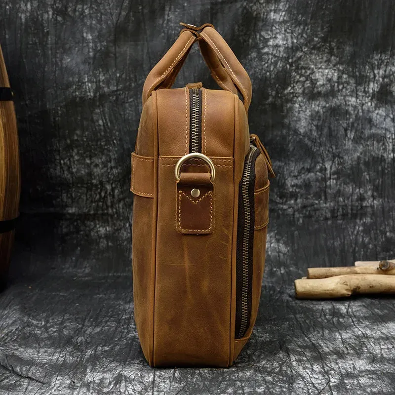 Genuine Leather Men's Business Laptop Handbag