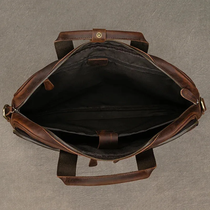 Genuine Leather Men's Business Laptop Handbag
