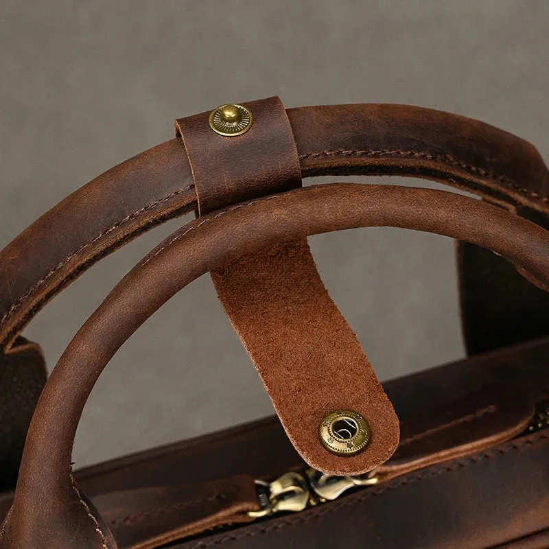 Genuine Leather Men's Business Laptop Handbag