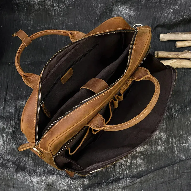 Genuine Leather Men's Business Laptop Handbag