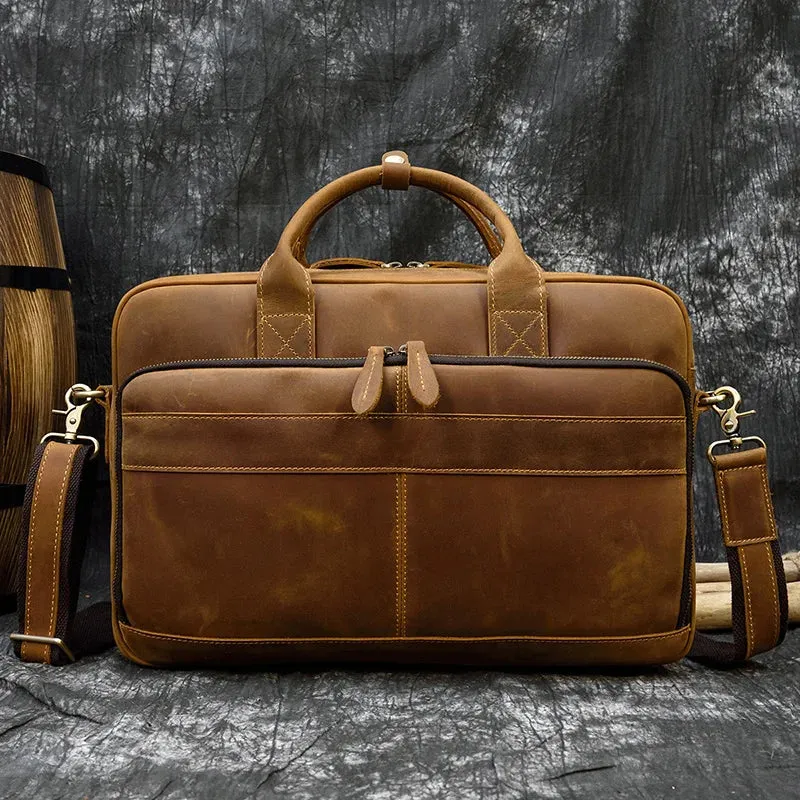 Genuine Leather Men's Business Laptop Handbag