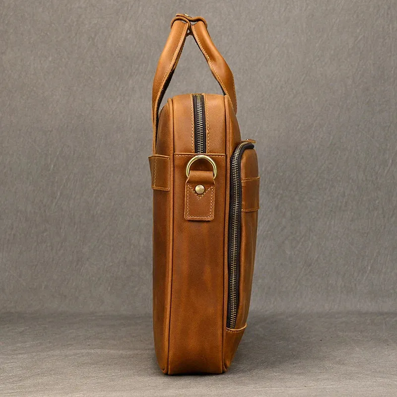 Genuine Leather Men's Business Laptop Handbag
