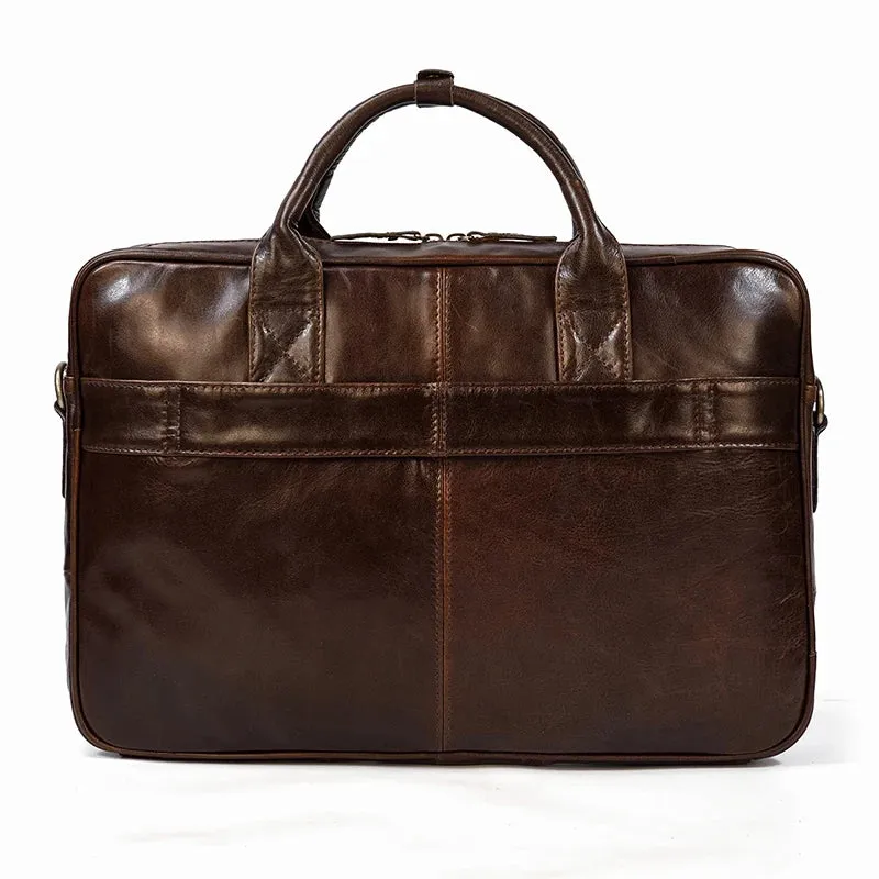 Genuine Leather Men's Business Laptop Handbag