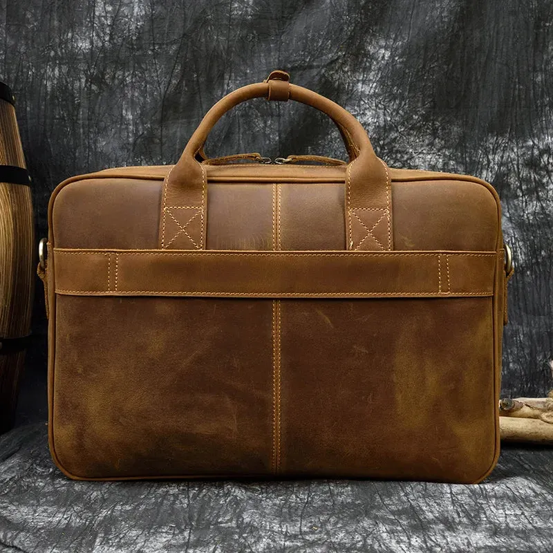 Genuine Leather Men's Business Laptop Handbag