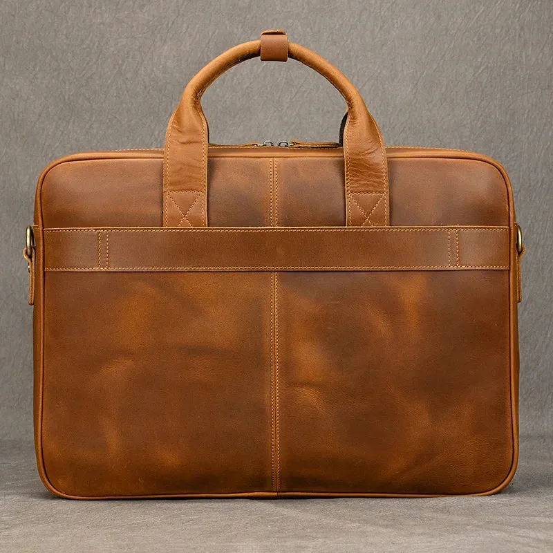 Genuine Leather Men's Business Laptop Handbag