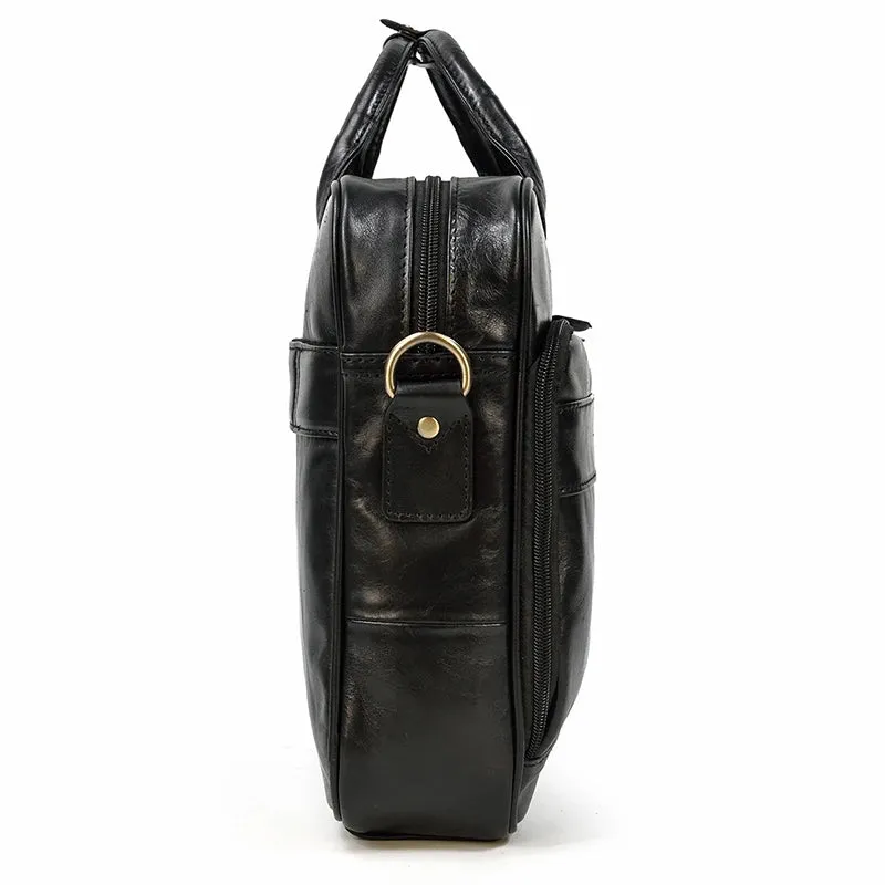 Genuine Leather Men's Business Laptop Handbag