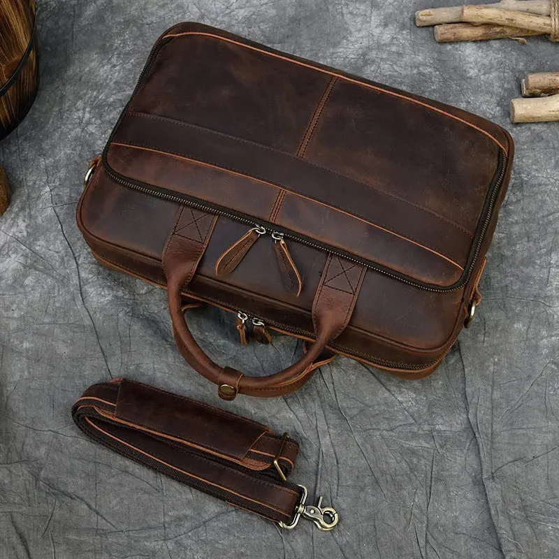 Genuine Leather Men's Business Laptop Handbag