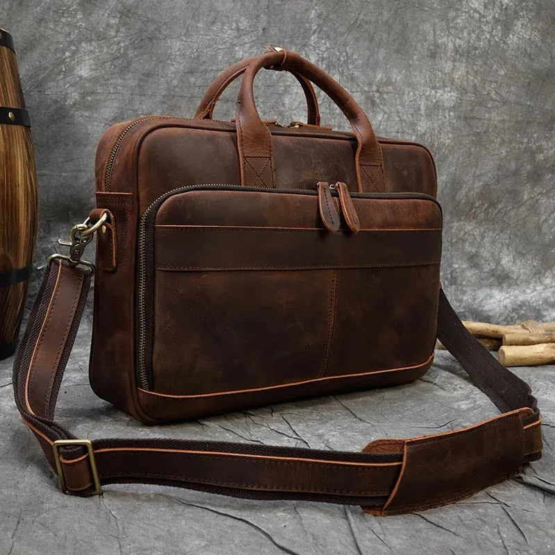 Genuine Leather Men's Business Laptop Handbag