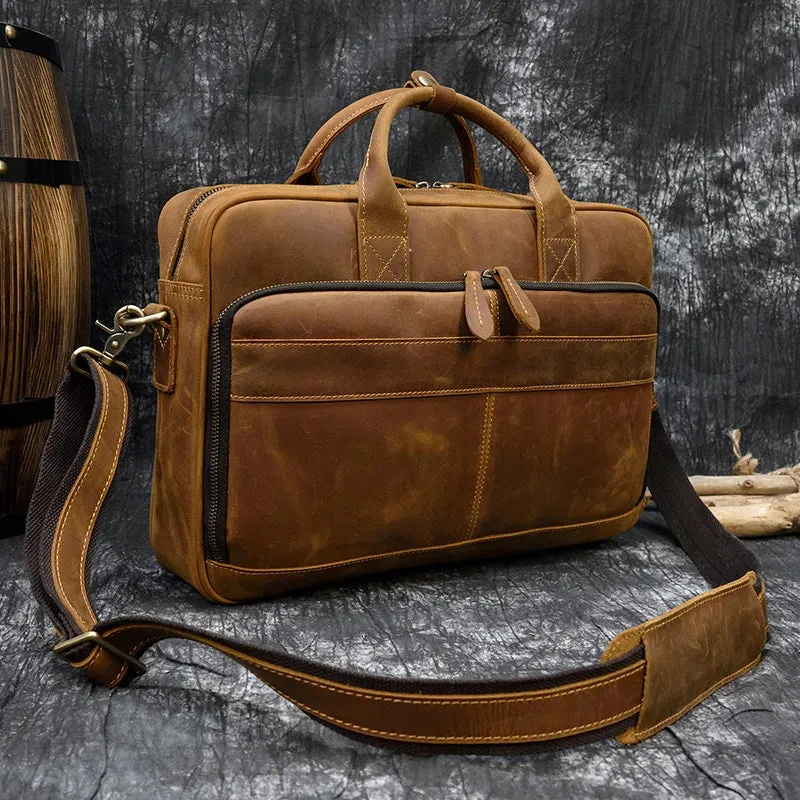 Genuine Leather Men's Business Laptop Handbag