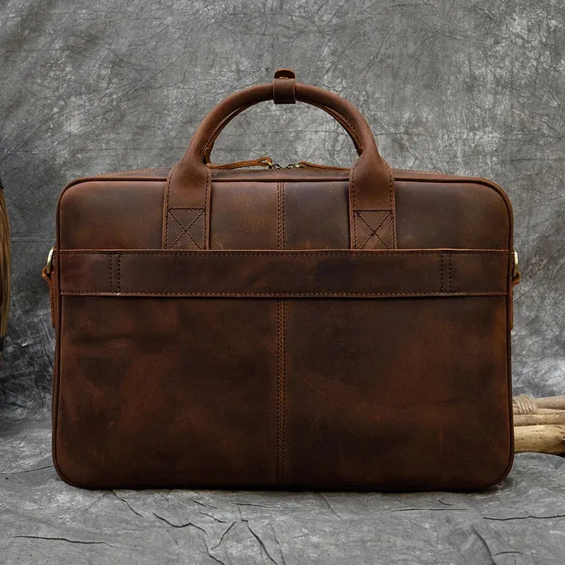 Genuine Leather Men's Business Laptop Handbag