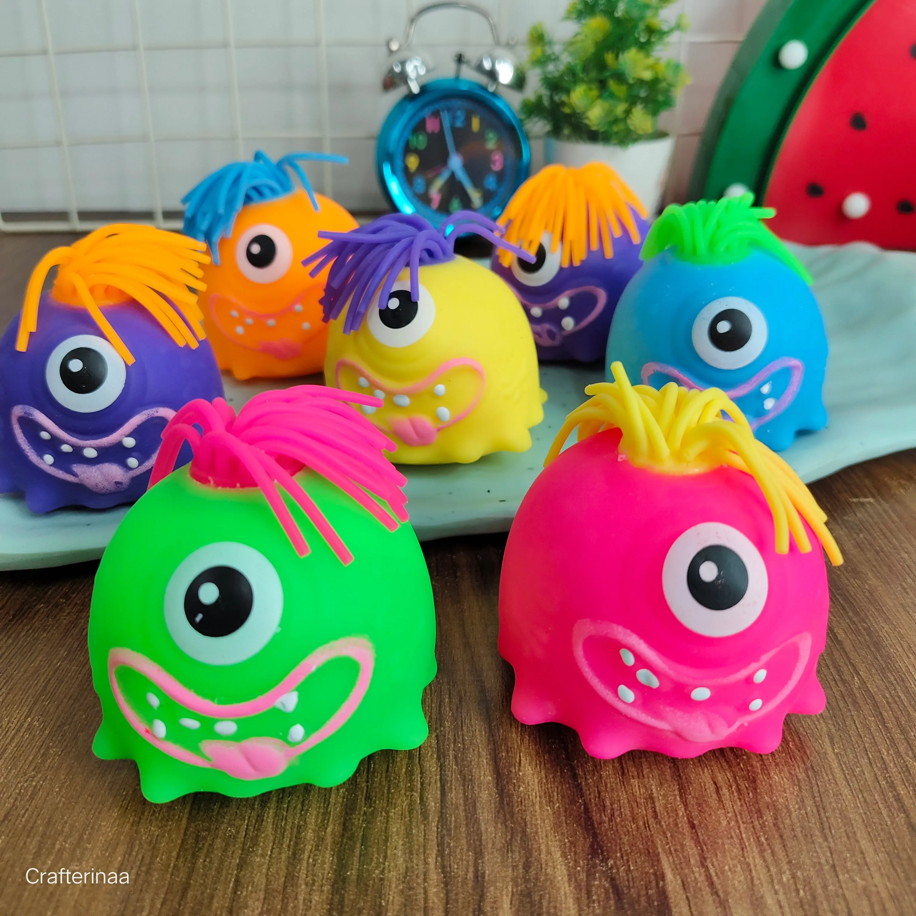 Hair Pulling Fidget Toys, Cartoon Squeezable Toys for Relaxing| Stretchy Cartoon Toys,Squeeze and Relax Mini Figure with Quirky Cartoon Shape - Kids' Party Supplies
