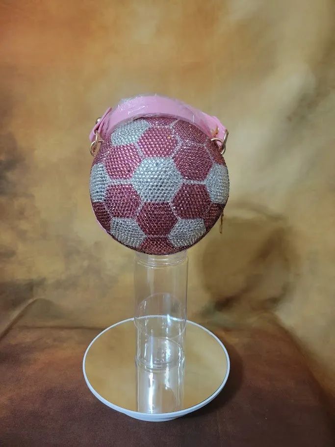 Handcrafted Rhinestone Crossbody Soccer  Purse