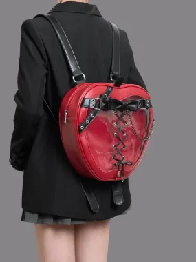 Hiatus Shoulder Dark Apple Backpack Gothic Bow Chain Belt Strap Bag
