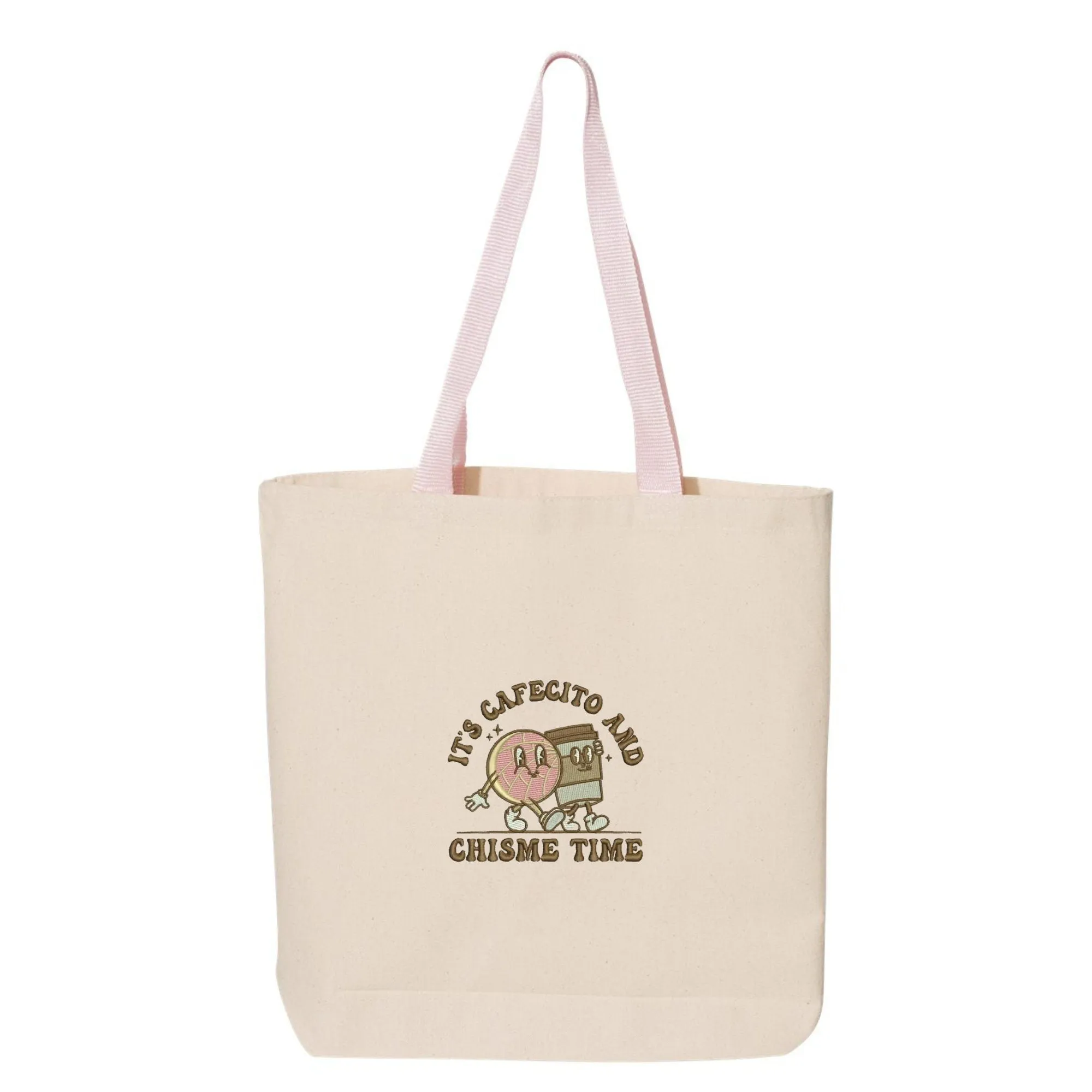 It's Cafecito & Chisme Time Embroidered Tote Bag