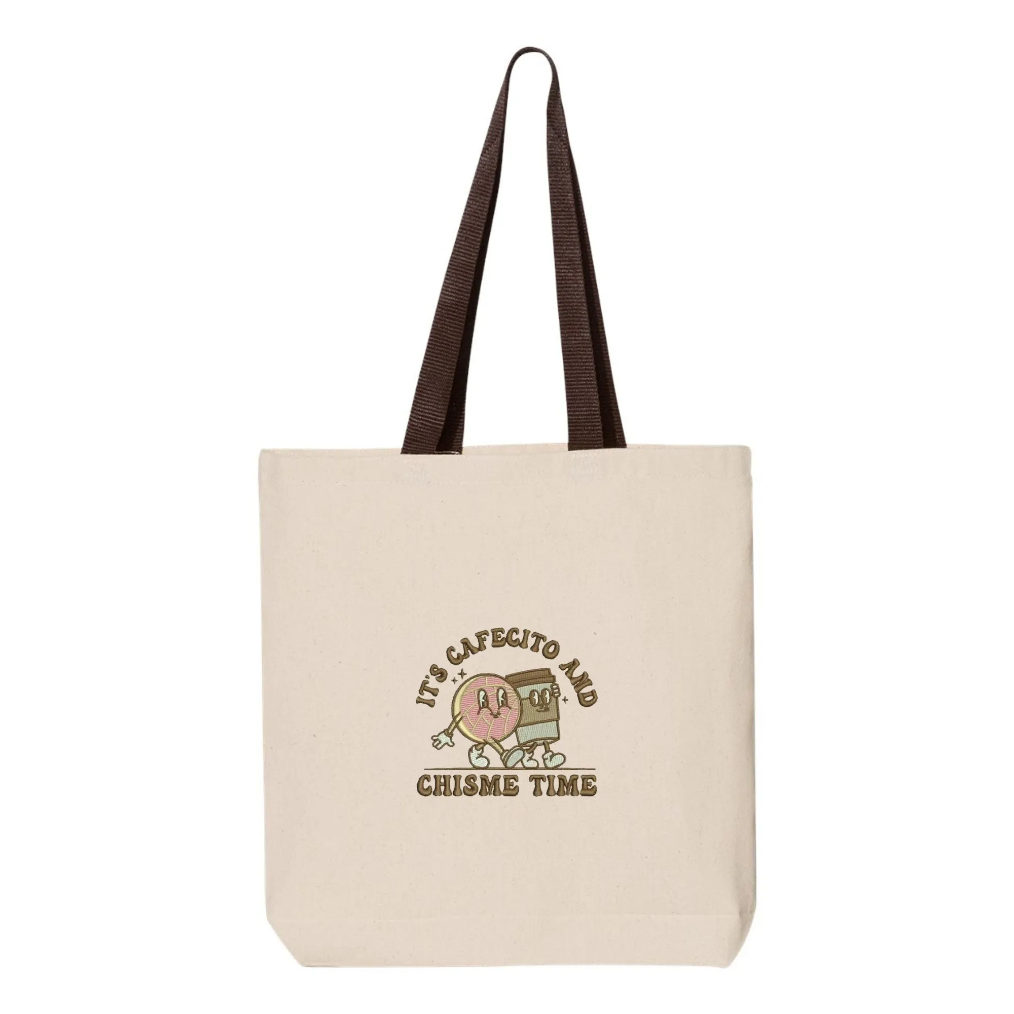 It's Cafecito & Chisme Time Embroidered Tote Bag
